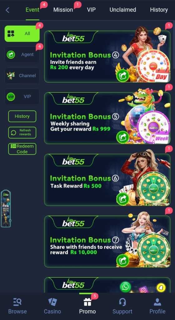 bet55 game events